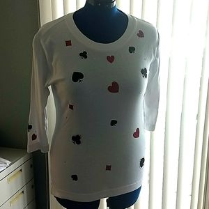 Spade, Club, Heart, Diamond studded shirt